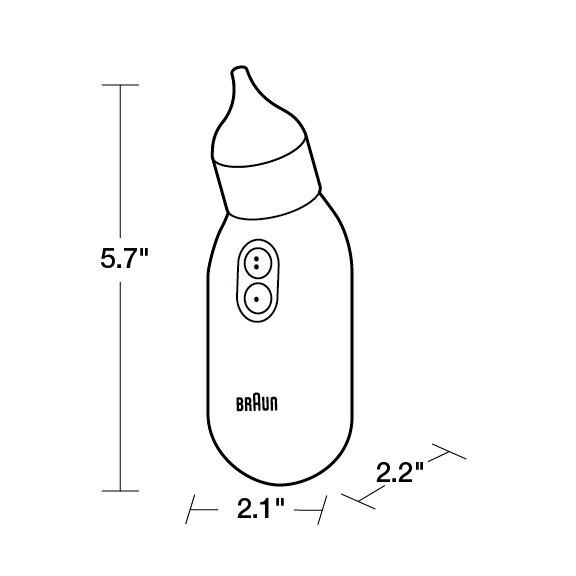 百靈電動吸鼻器 Nasal aspirator 1 BNA100 產品尺寸